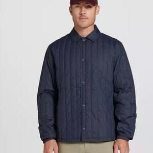 VRST Mens NEW‎ Linear Quilted Shirt Jacket Darker Ardosia Slate Blue Medium